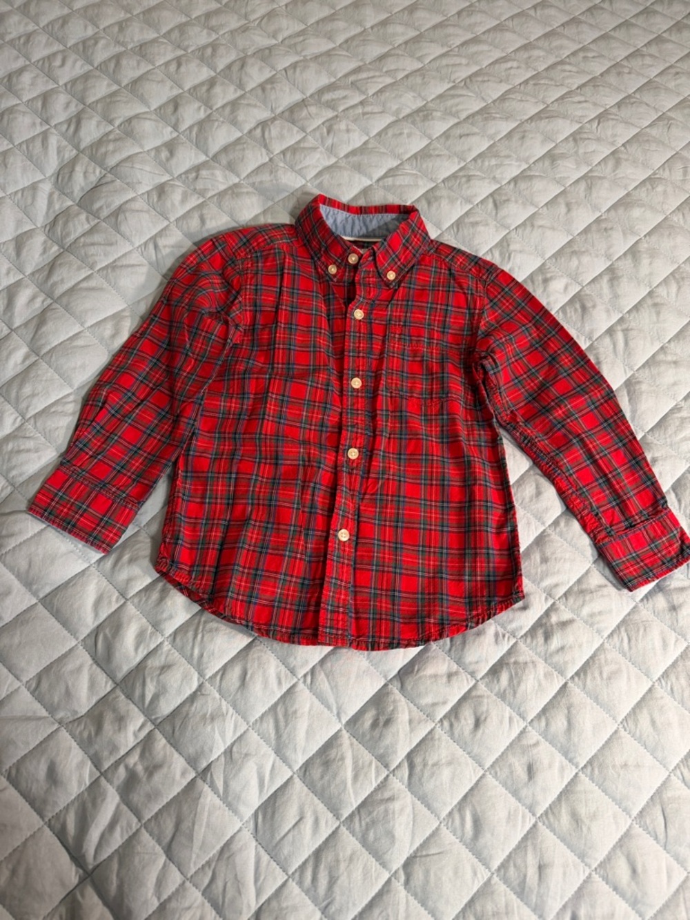 Carter's Red & Green Plaid Button-Down Shirt